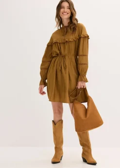 Robe courte en fine viscose mélangée