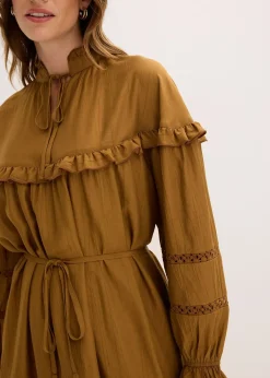 Robe courte en fine viscose mélangée