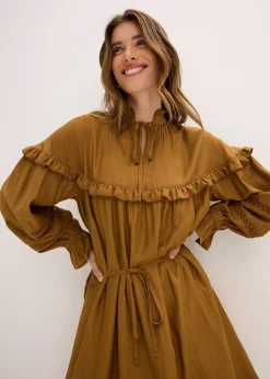 Robe courte en fine viscose mélangée