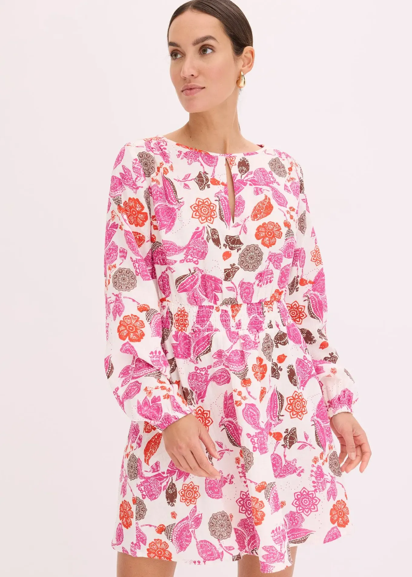 Robe courte en gaze de coton