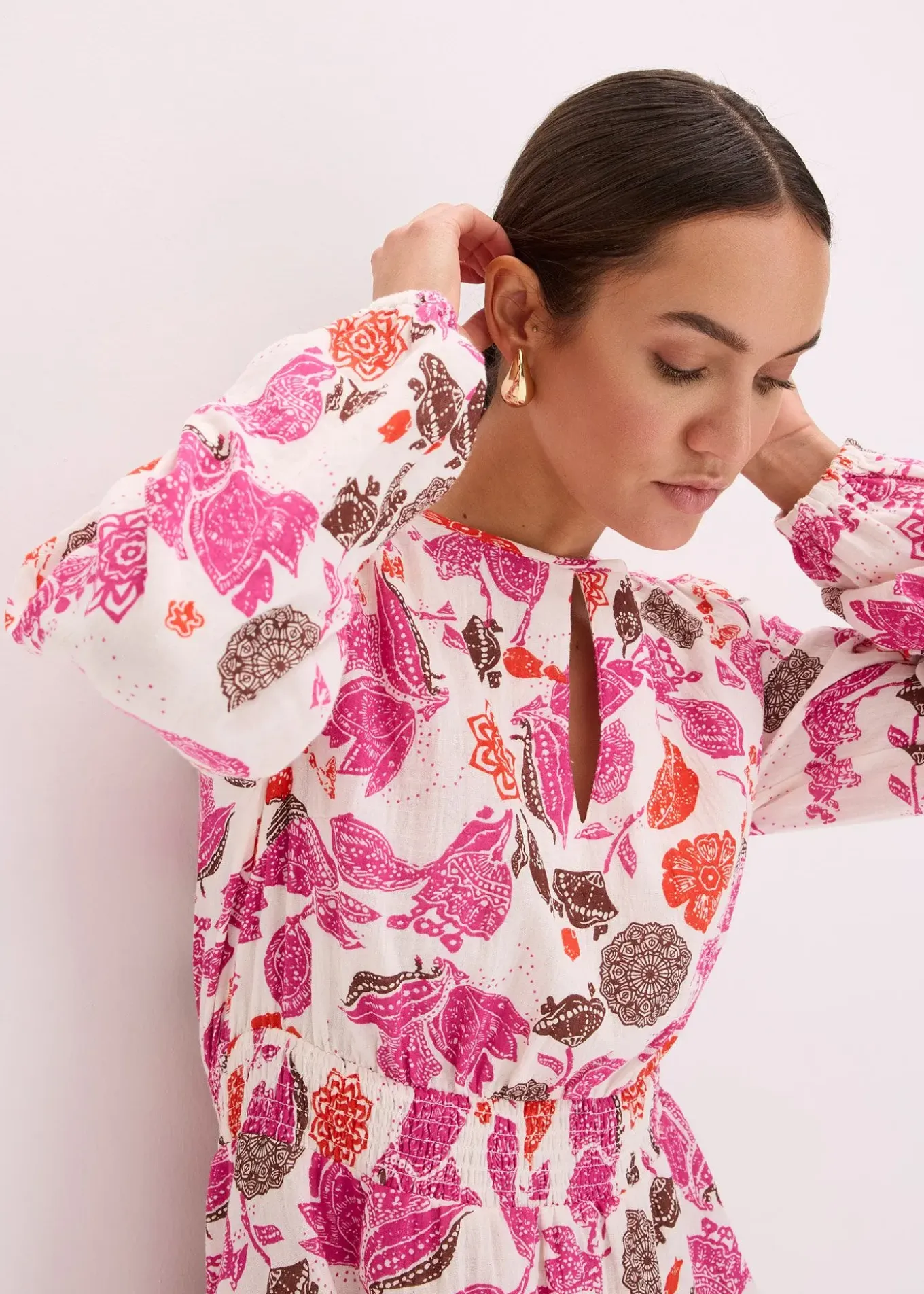 Robe courte en gaze de coton