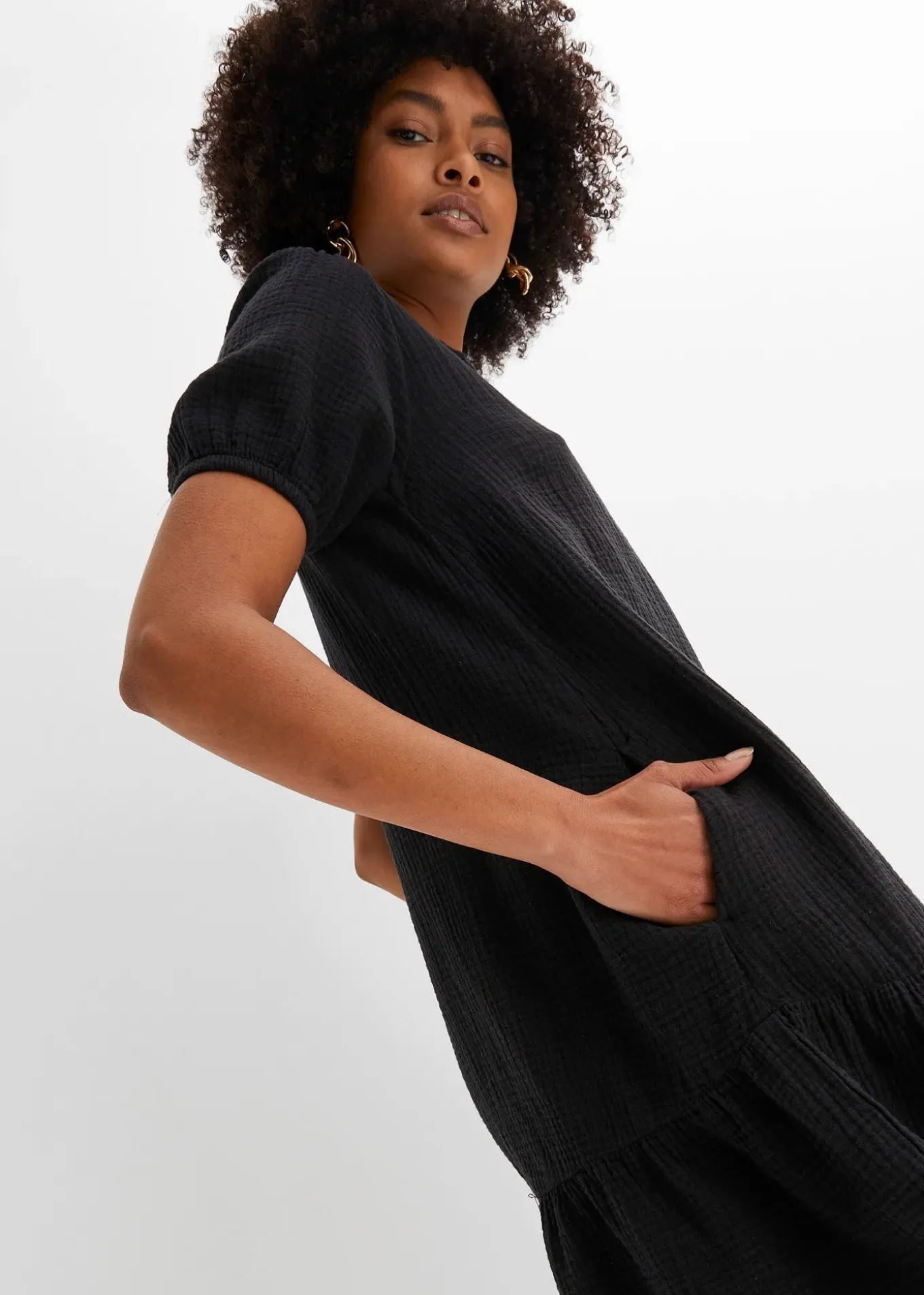 Robe courte en gaze de coton