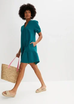 Robe courte en gaze de coton