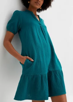 Robe courte en gaze de coton