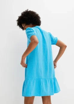 Robe courte en gaze de coton