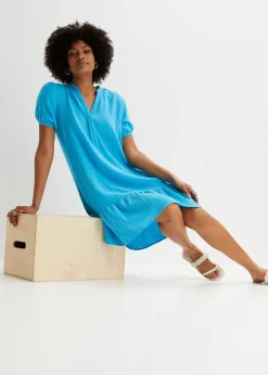 Robe courte en gaze de coton