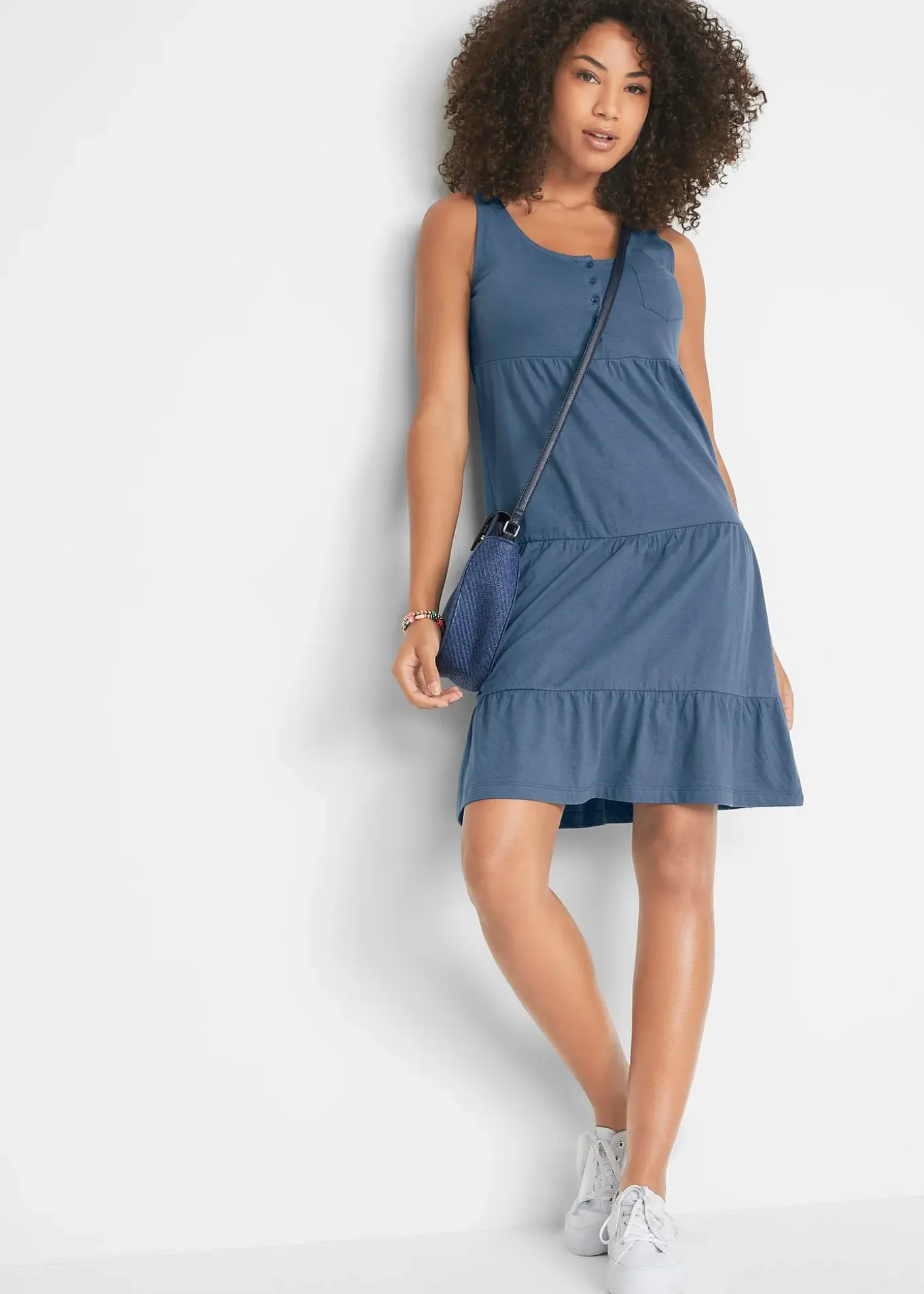 Robe courte en jersey coton