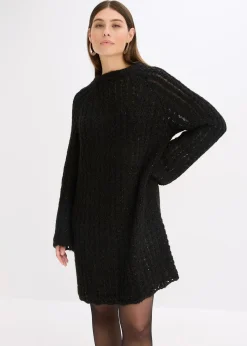 Robe courte en maille à nœud en satin, légèrement transparente