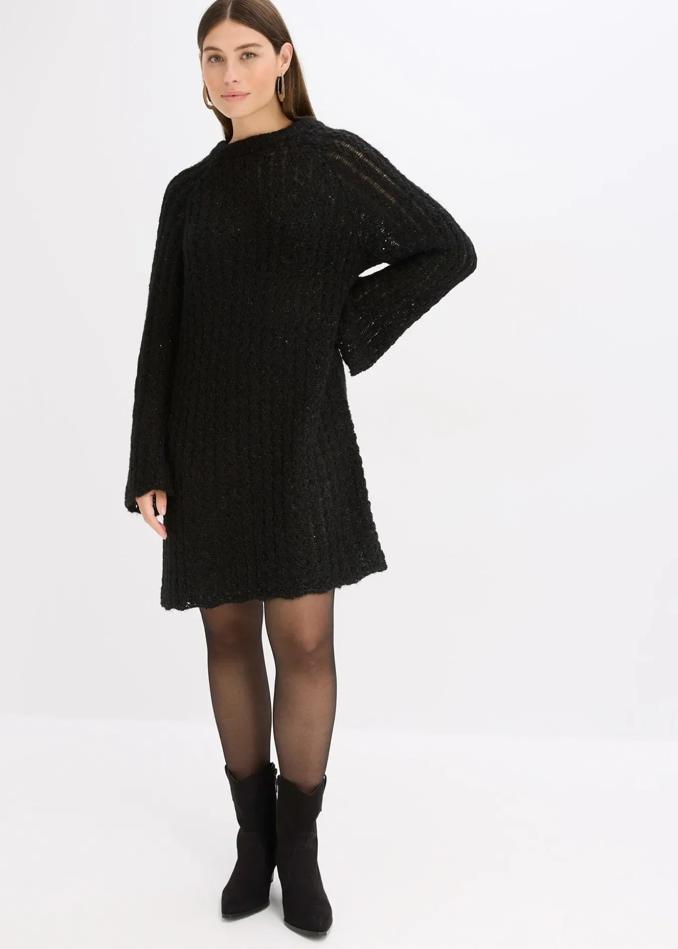 Robe courte en maille à nœud en satin, légèrement transparente