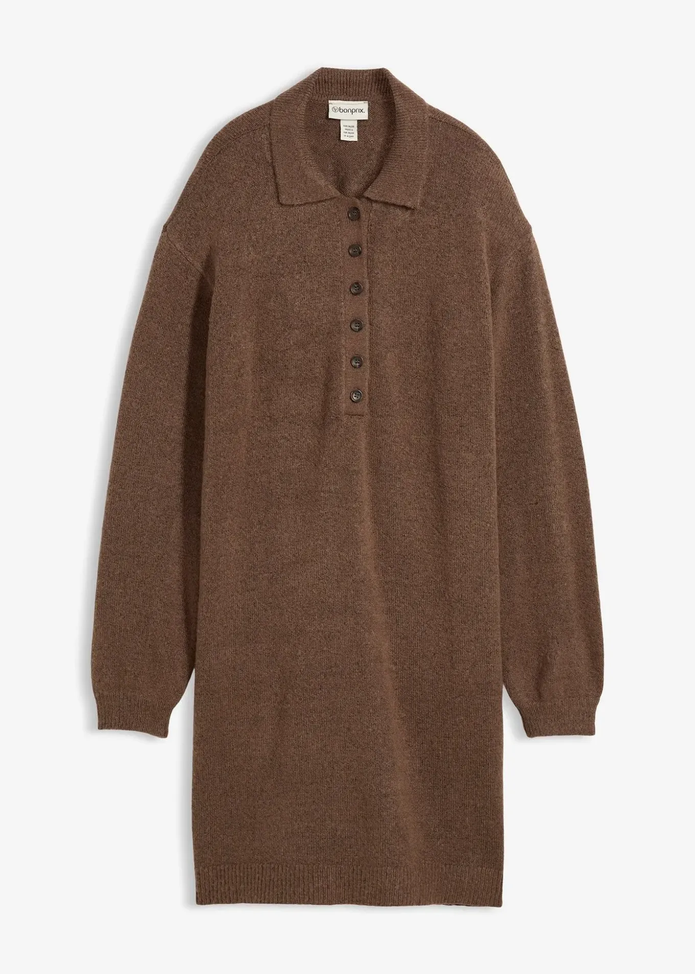 Robe courte en maille avec encolure boutonnée