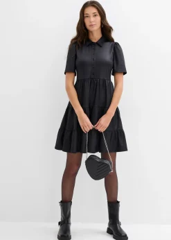 Robe courte en matière brillante