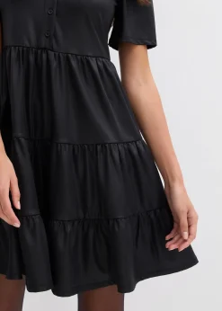 Robe courte en matière brillante