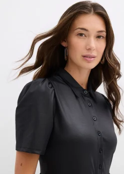 Robe courte en matière brillante