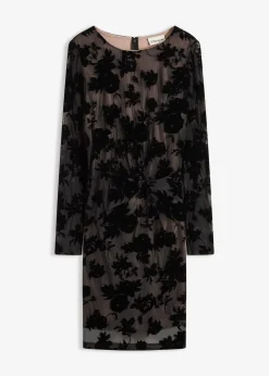 Robe courte en mesh à imprimé floqué