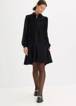 Robe courte en velours côtelé