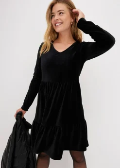 Robe courte en velours extensible