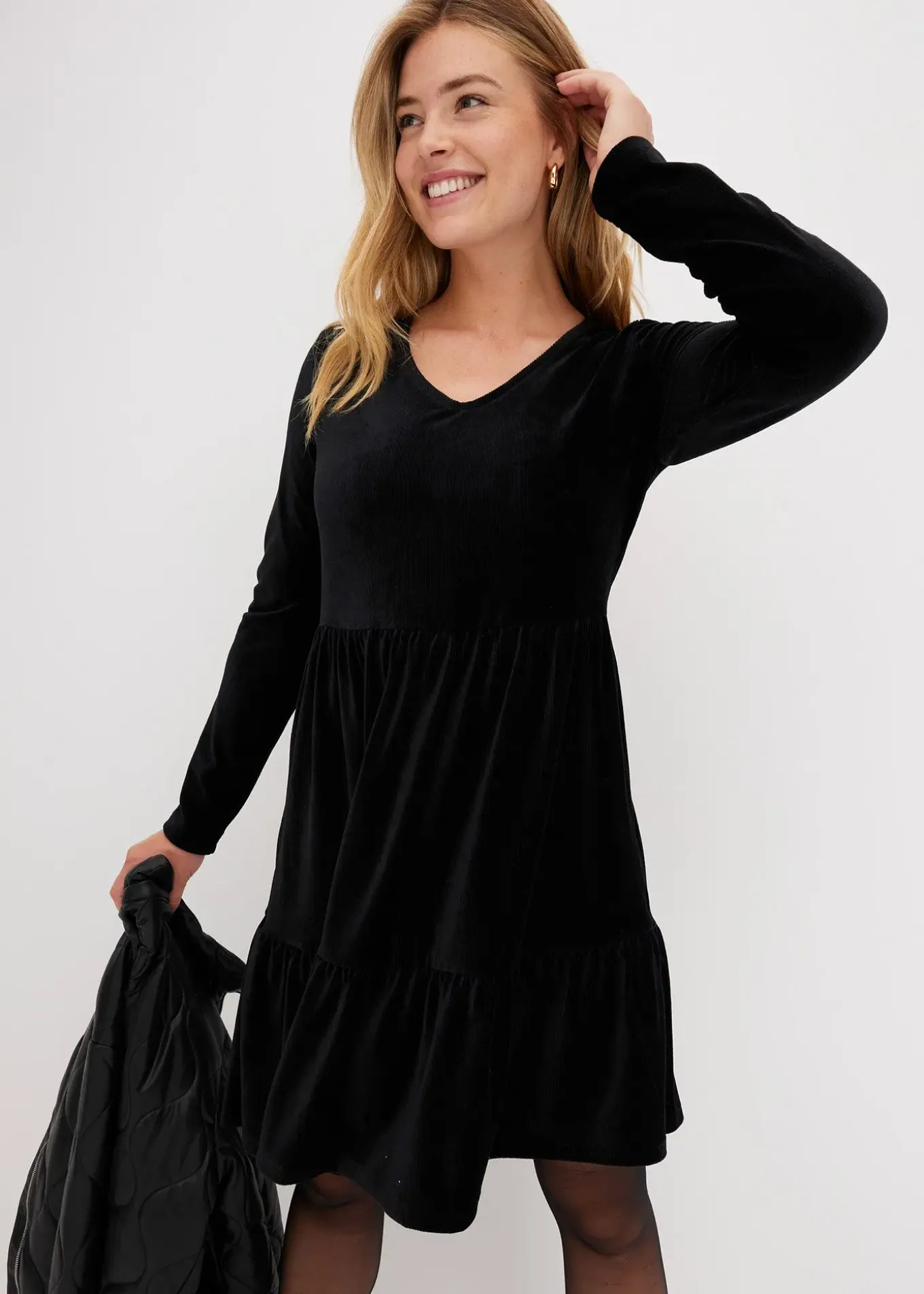 Robe courte en velours extensible