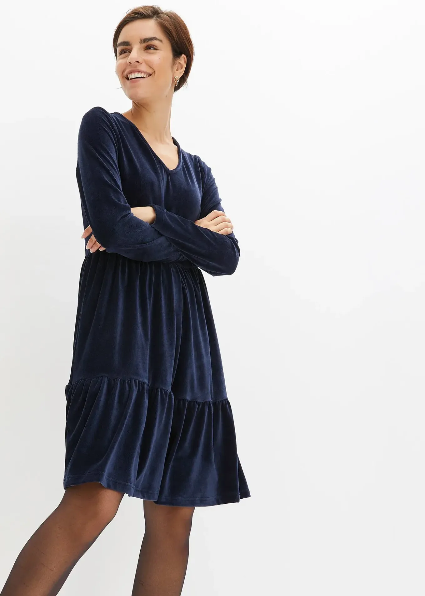 Robe courte en velours extensible