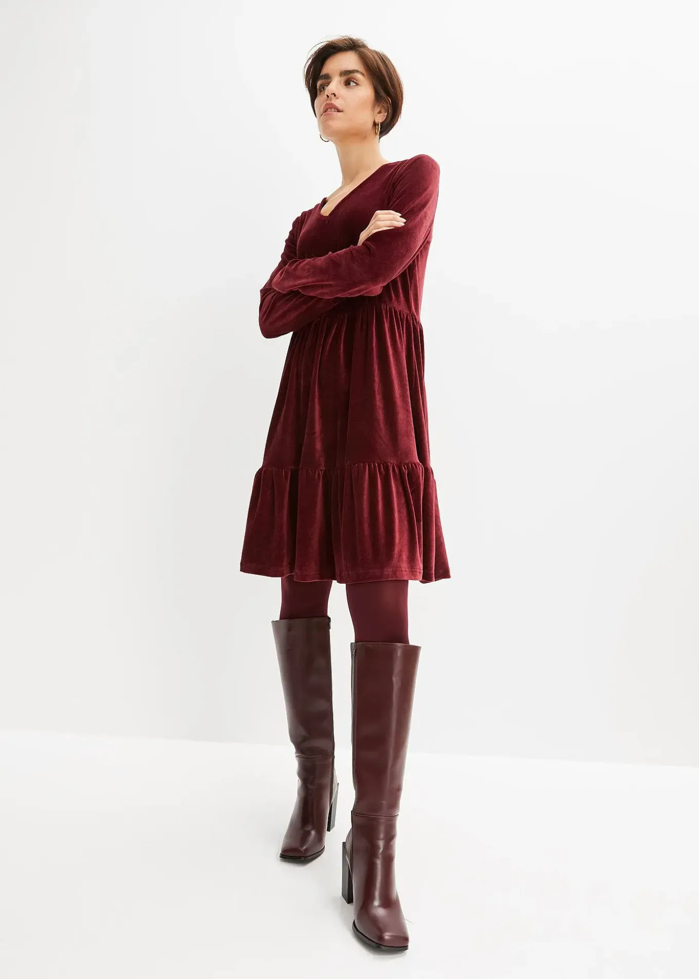 Robe courte en velours extensible