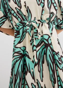 Robe courte en viscose fluide, manches kimono