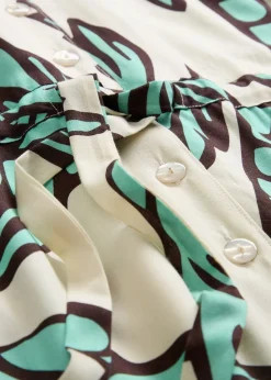 Robe courte en viscose fluide, manches kimono