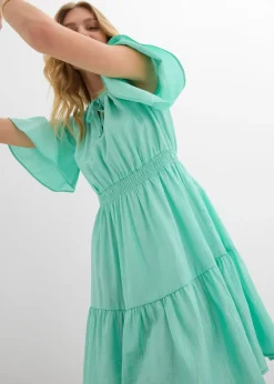 Robe courte et fluide en viscose mélangée