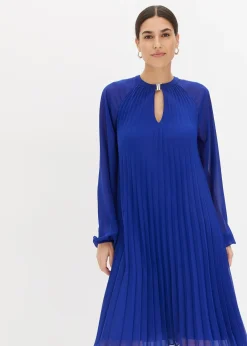 Robe courte plissée en mousseline