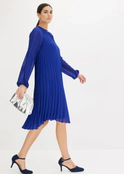 Robe courte plissée en mousseline