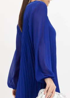 Robe courte plissée en mousseline