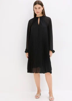 Robe courte plissée en mousseline