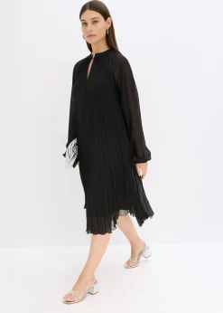 Robe courte plissée en mousseline