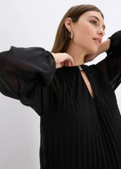 Robe courte plissée en mousseline