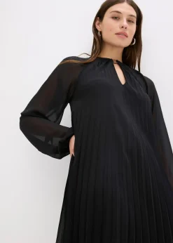 Robe courte plissée en mousseline
