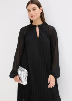 Robe courte plissée en mousseline