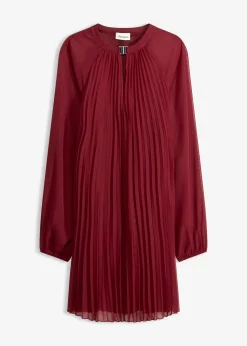 Robe courte plissée en mousseline