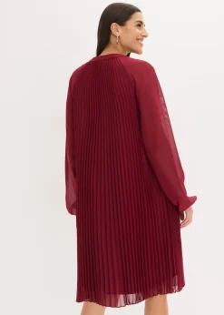 Robe courte plissée en mousseline