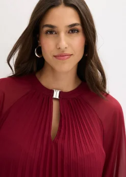 Robe courte plissée en mousseline