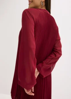 Robe courte plissée en mousseline