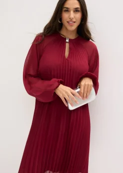 Robe courte plissée en mousseline