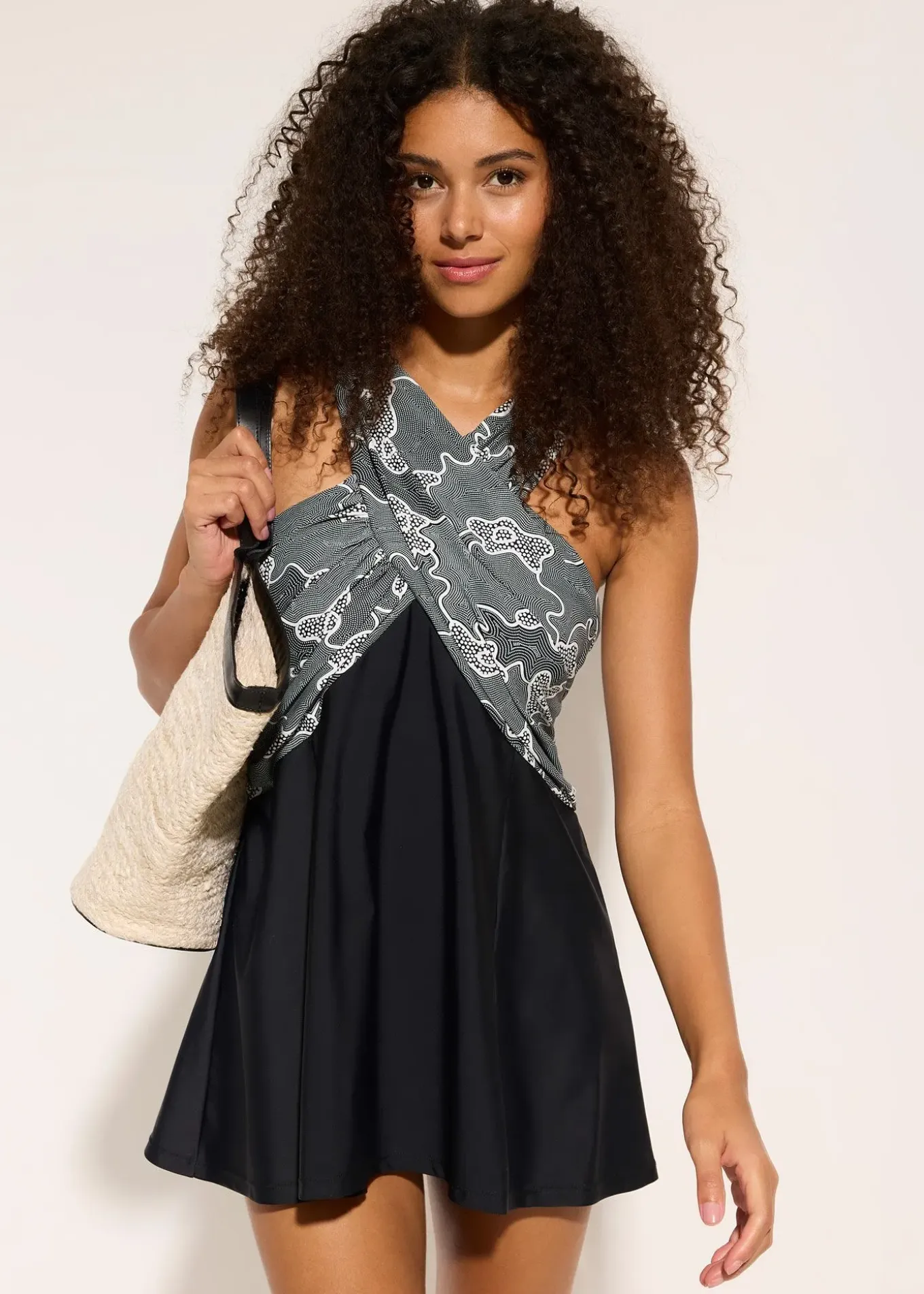 Robe de bain à effet croisé