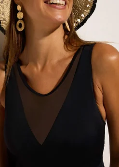Robe de bain sculptante avec mesh, maintien léger
