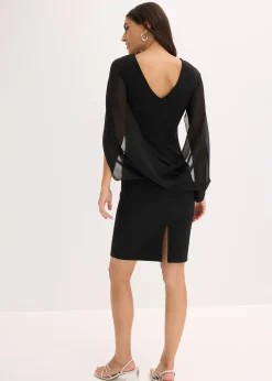 Robe de cocktail avec manches en mousseline