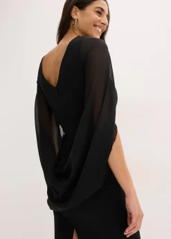 Robe de cocktail avec manches en mousseline