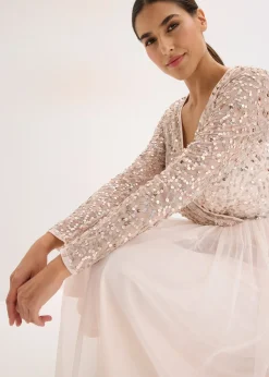 Robe de cocktail brodée de sequins