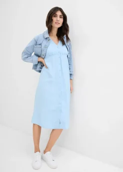 Robe de grossesse et d'allaitement avec patte de boutonnage