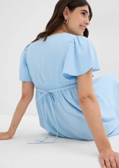 Robe de grossesse et d'allaitement avec patte de boutonnage