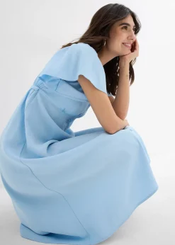 Robe de grossesse et d'allaitement avec patte de boutonnage