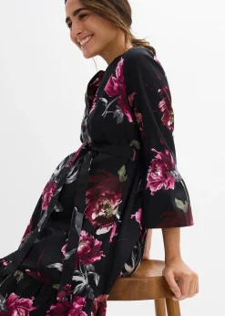 Robe de grossesse et d’allaitement en satin de coton