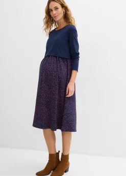 Robe de grossesse et d’allaitement + T-shirt manches longues en coton (ens. 2 pces)