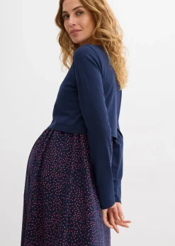 Robe de grossesse et d’allaitement + T-shirt manches longues en coton (ens. 2 pces)